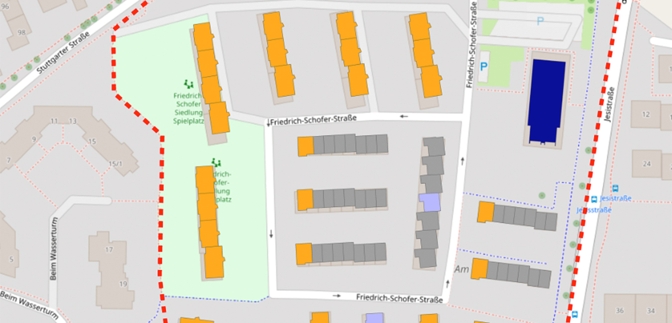 Bauplan der Schofer Siedlung in Waiblingen.